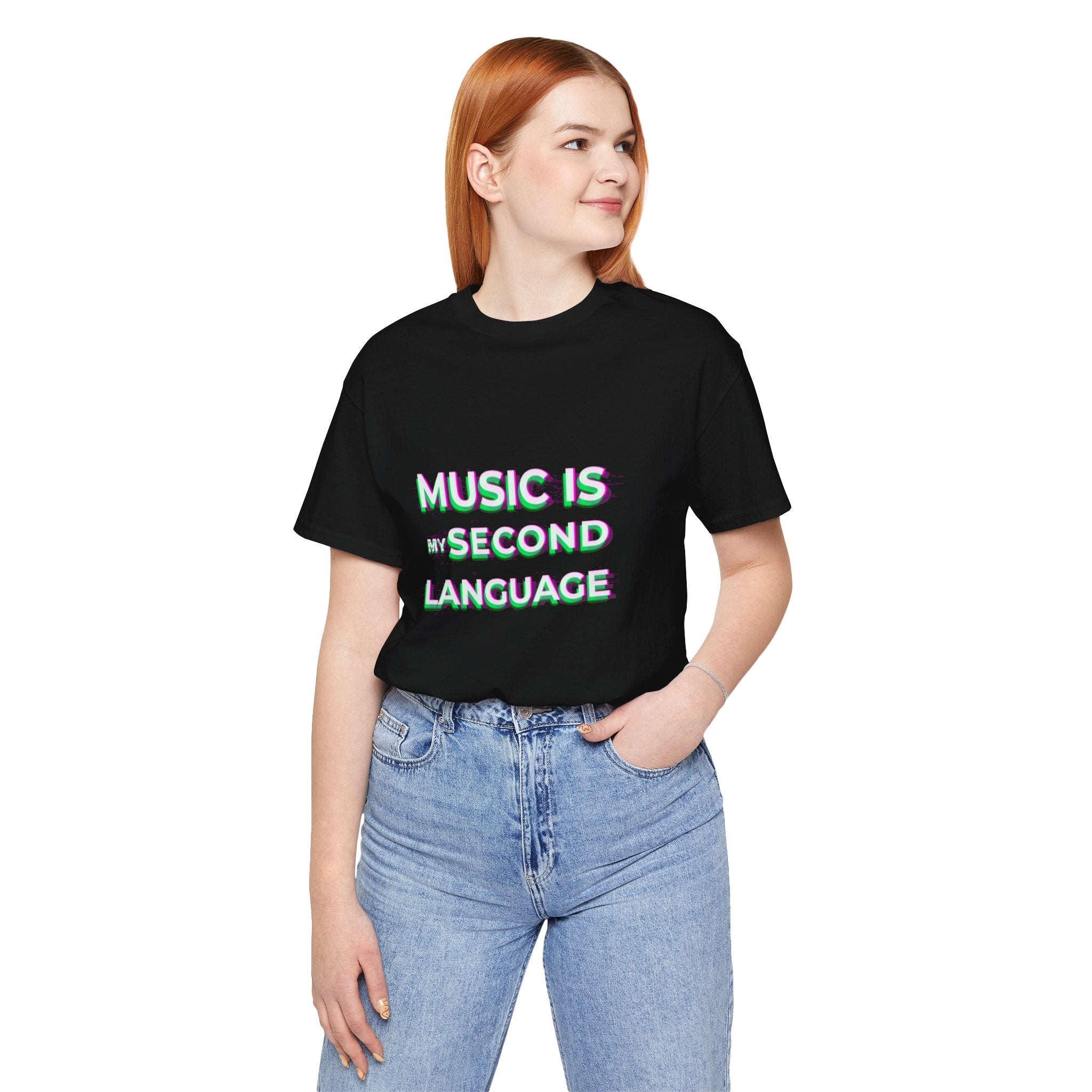 Music is my second language Unisex Tee,Casual Wear Graphic T-shirt
