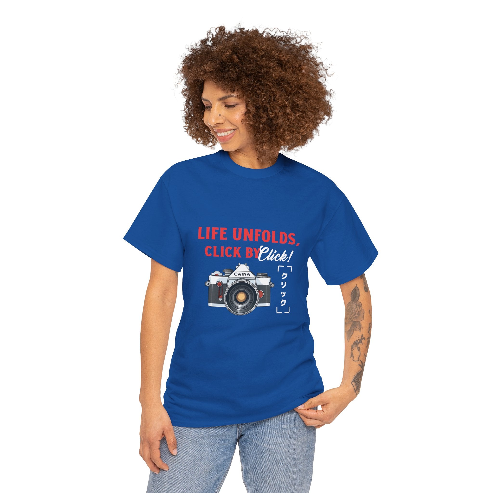 Life Unfolds click by click Tee, Unisex Cotton T-Shirt