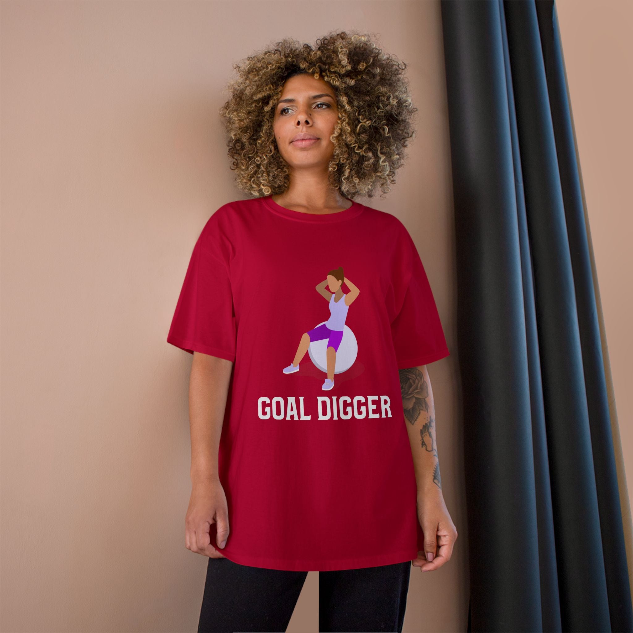 Goal Digger Champion T-Shirt - Motivational Workout Tee