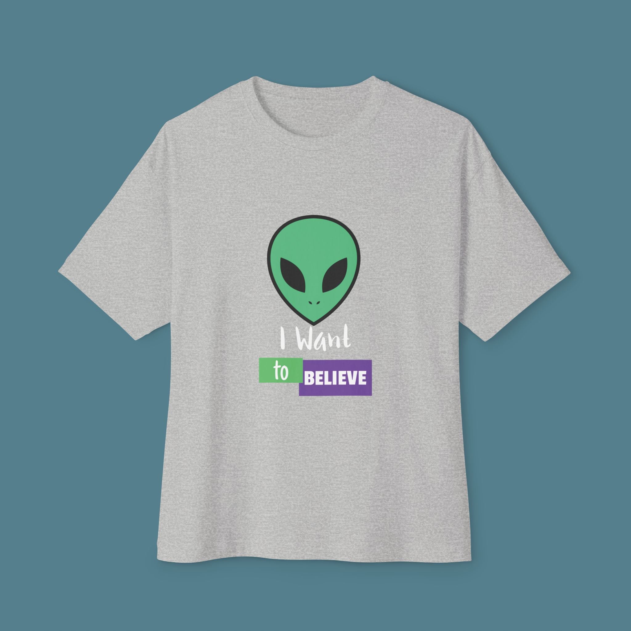 I want to Believe Unisex Alien graphic Oversized Tee