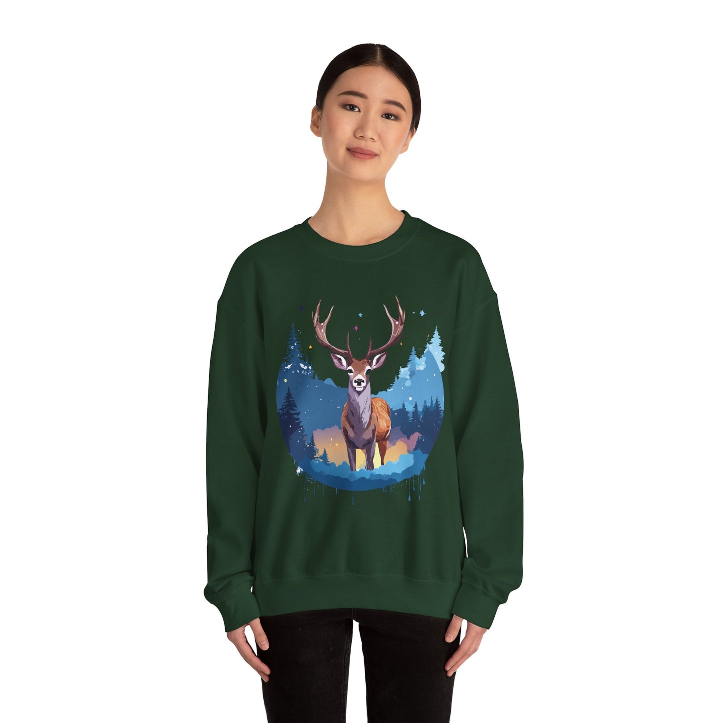 Deer printed Unisex Heavy Blend™ Crewneck Sweatshirt