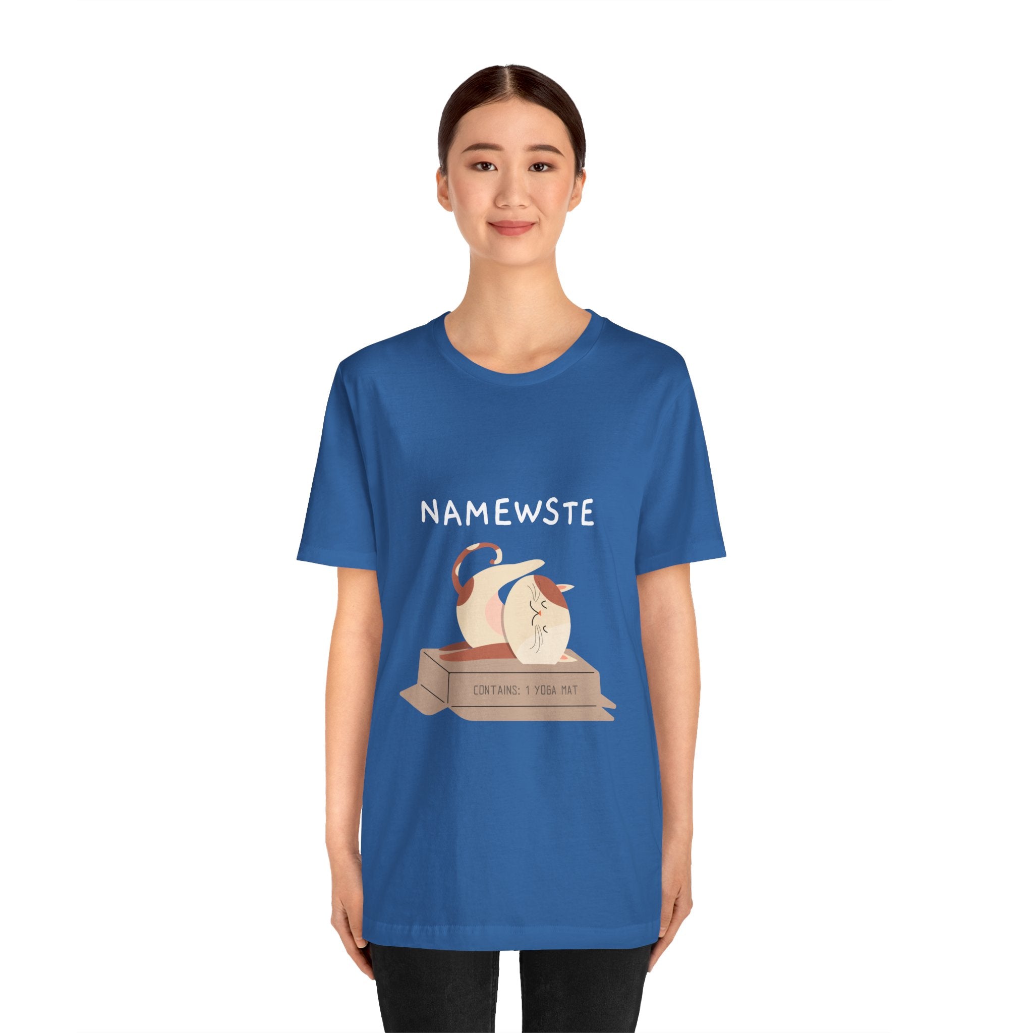 Namewste Cat Yoga Tee, Casual cool graphic t-shirt
