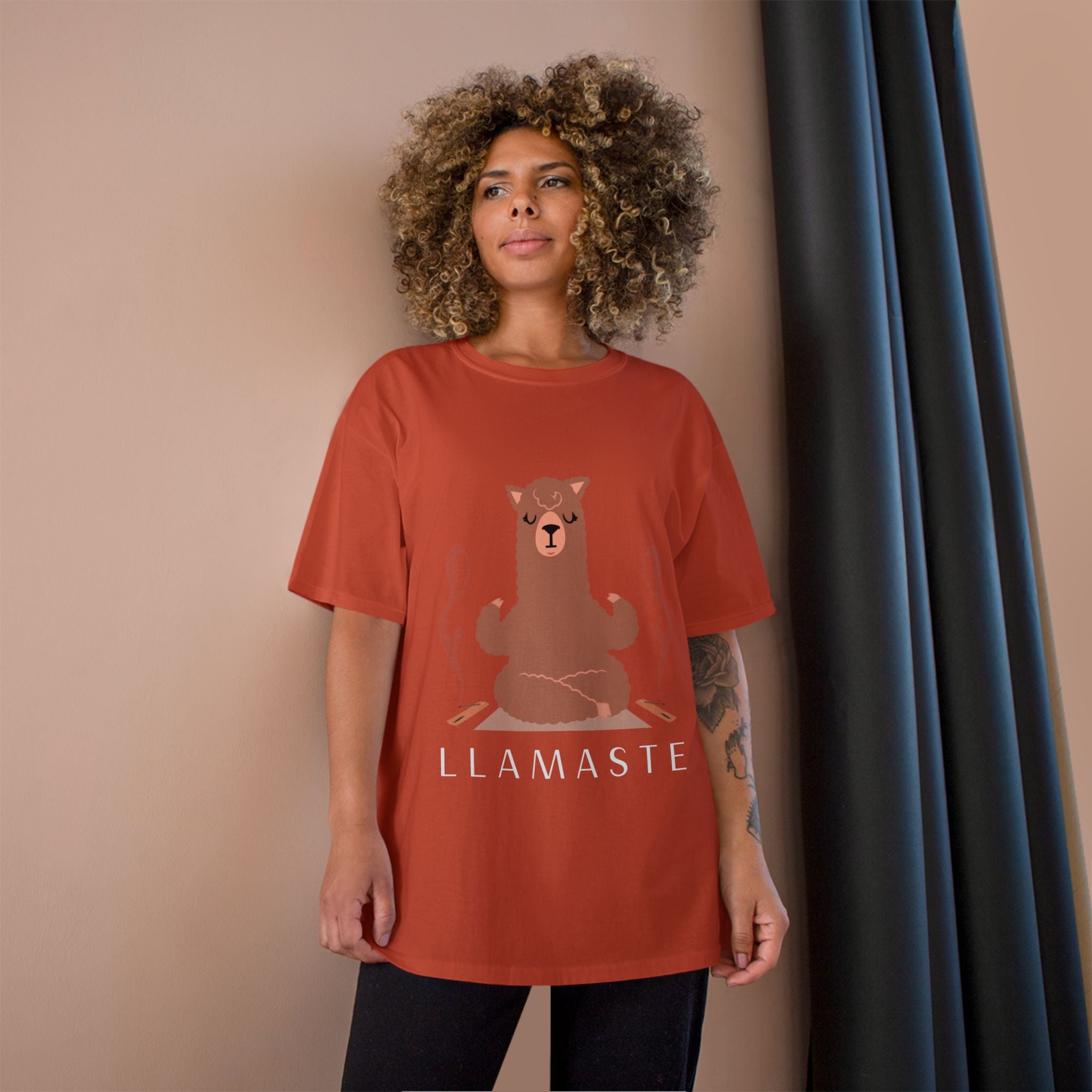 Llamaste Champion T-Shirt, Funny Yoga Tee,