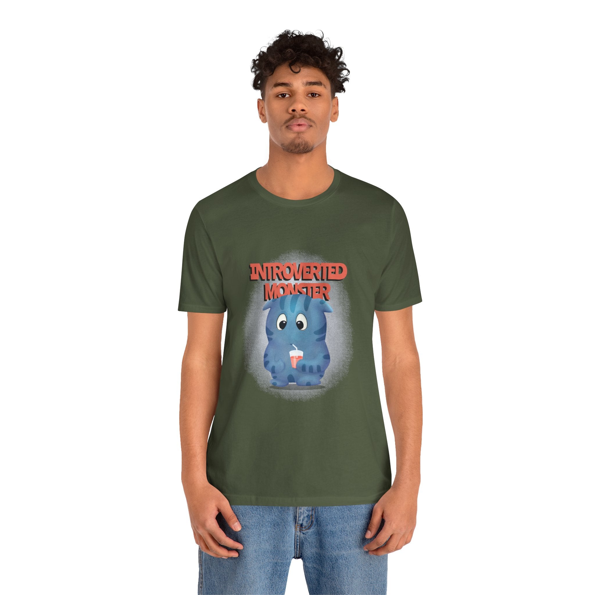 Introverted Monster Short Sleeve Tee - Cute Graphic Tee for Introverts