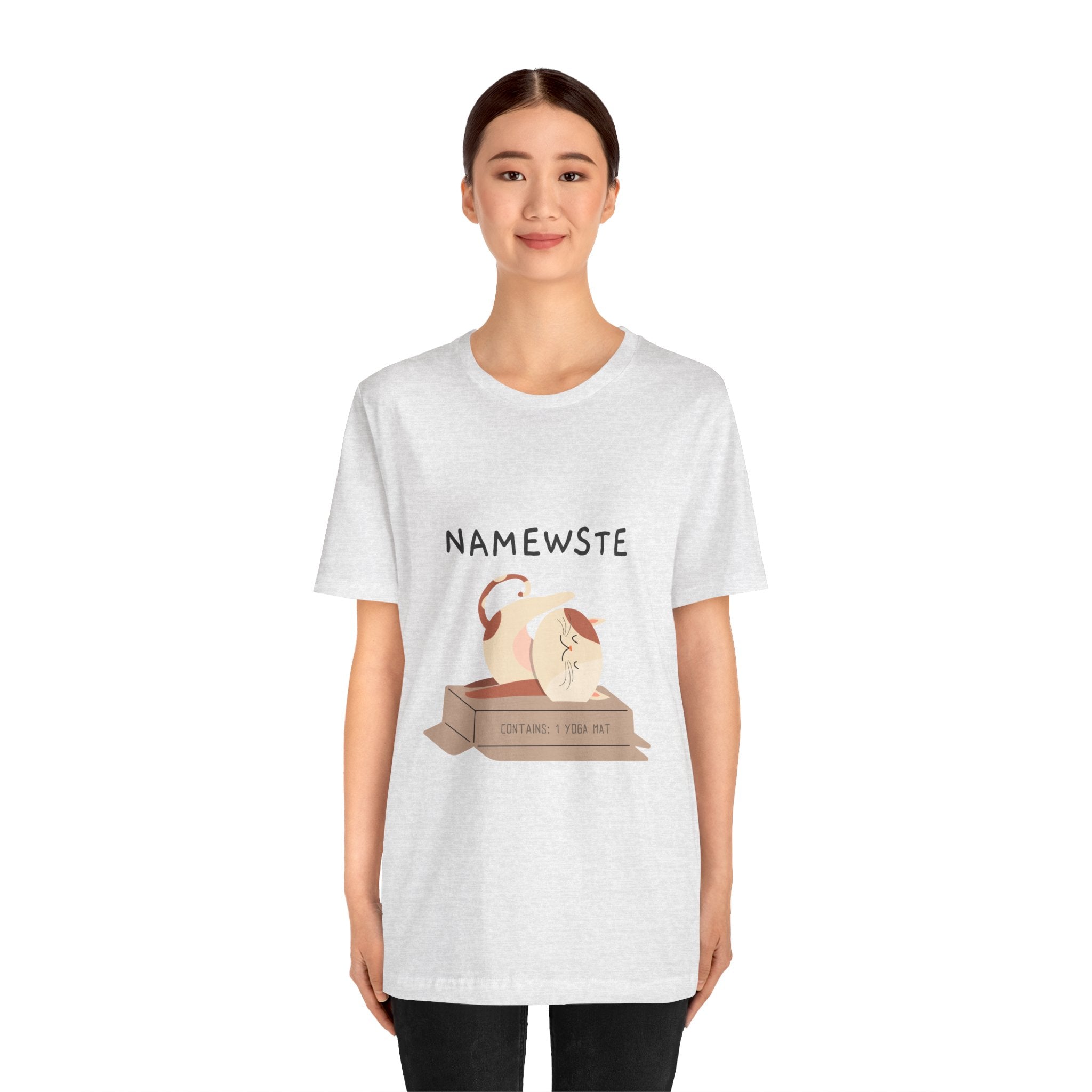 Namewste Cat Yoga Tee, Casual cool graphic t-shirt