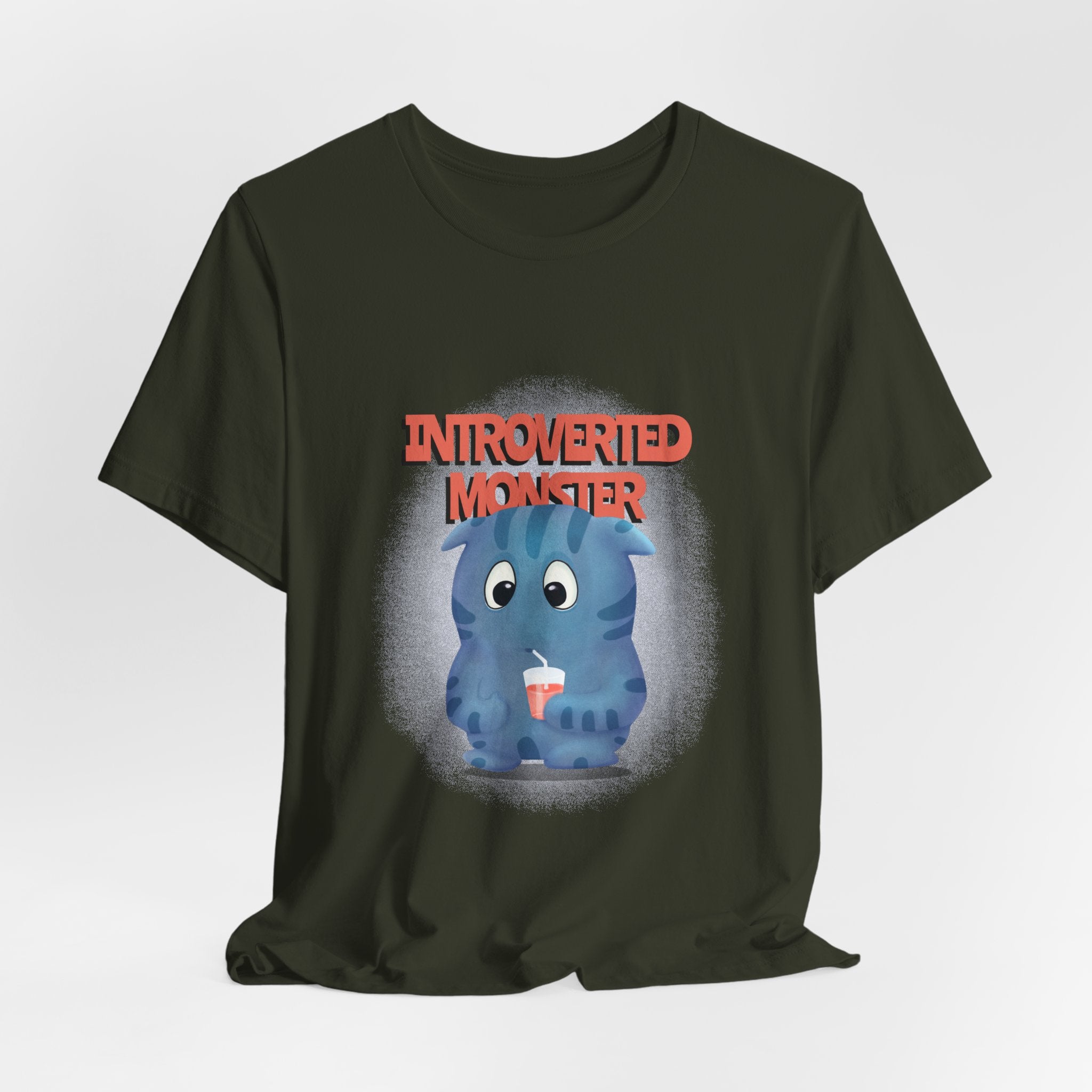 Introverted Monster Short Sleeve Tee - Cute Graphic Tee for Introverts
