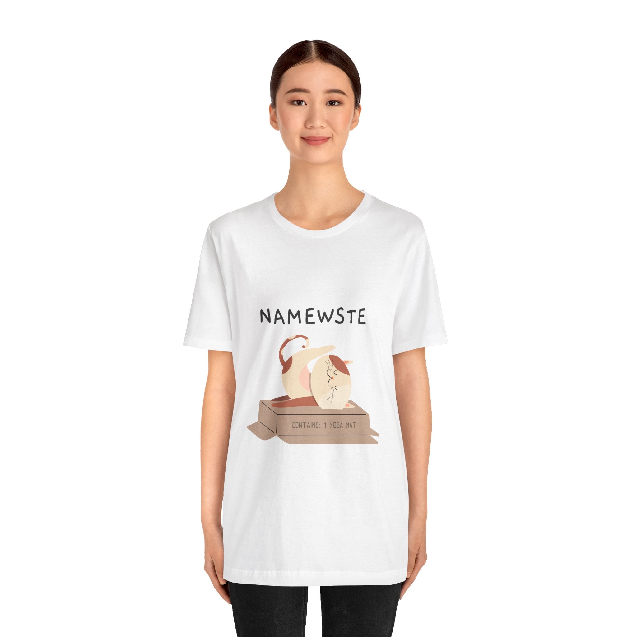 Namewste Cat Yoga Tee, Casual cool graphic t-shirt