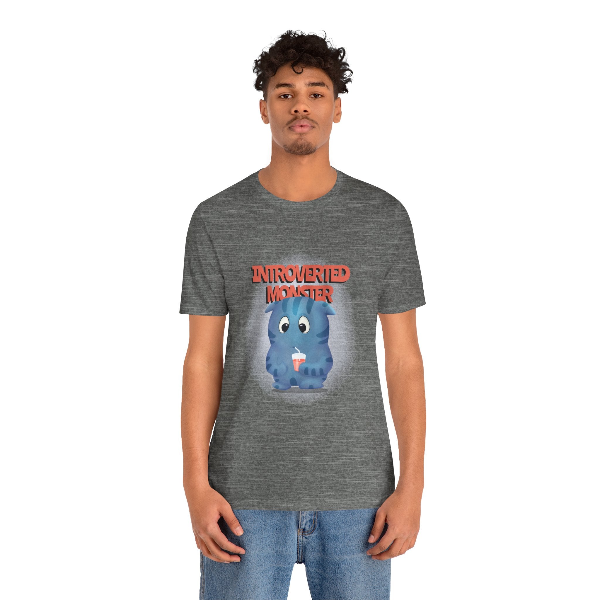 Introverted Monster Short Sleeve Tee - Cute Graphic Tee for Introverts