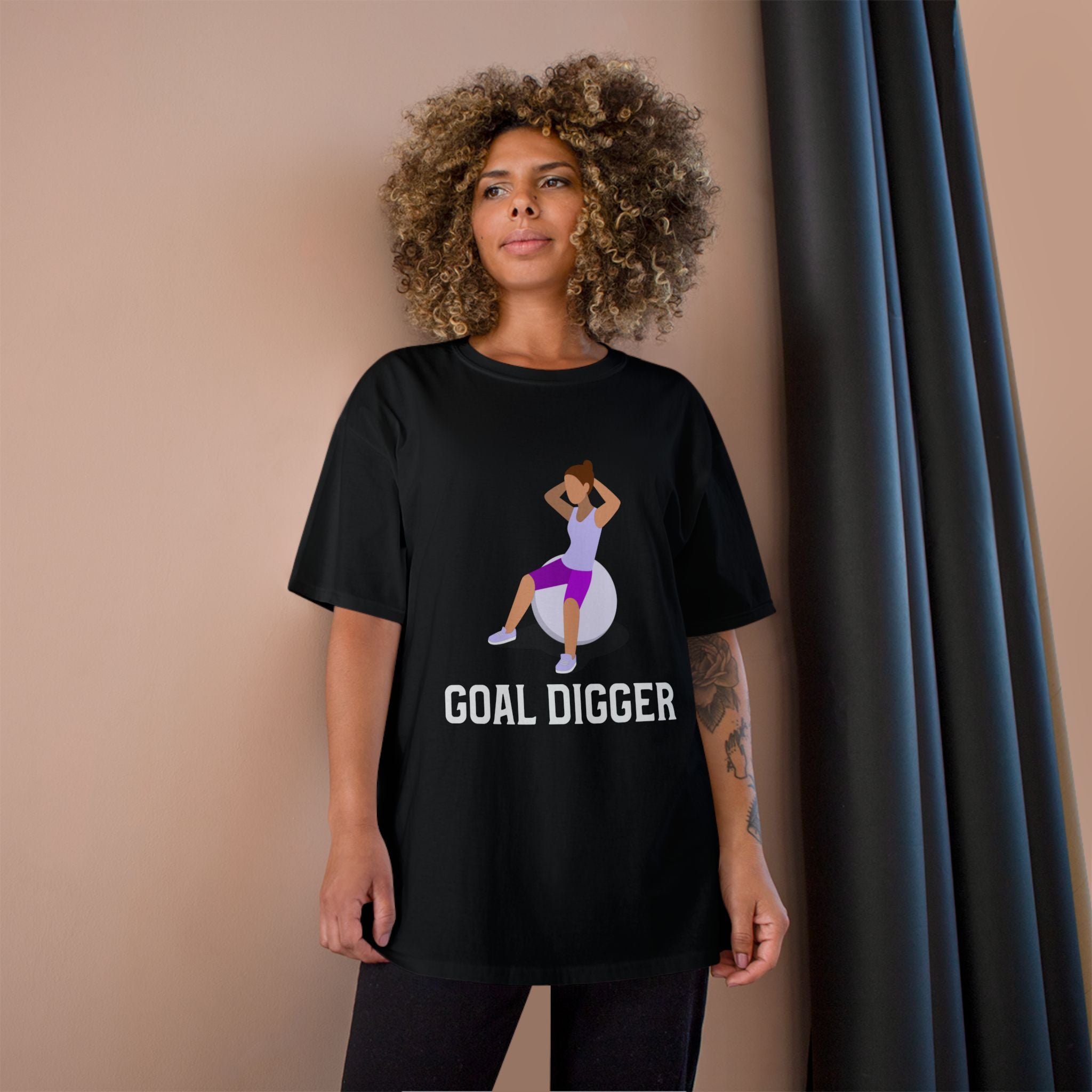 Goal Digger Champion T-Shirt - Motivational Workout Tee