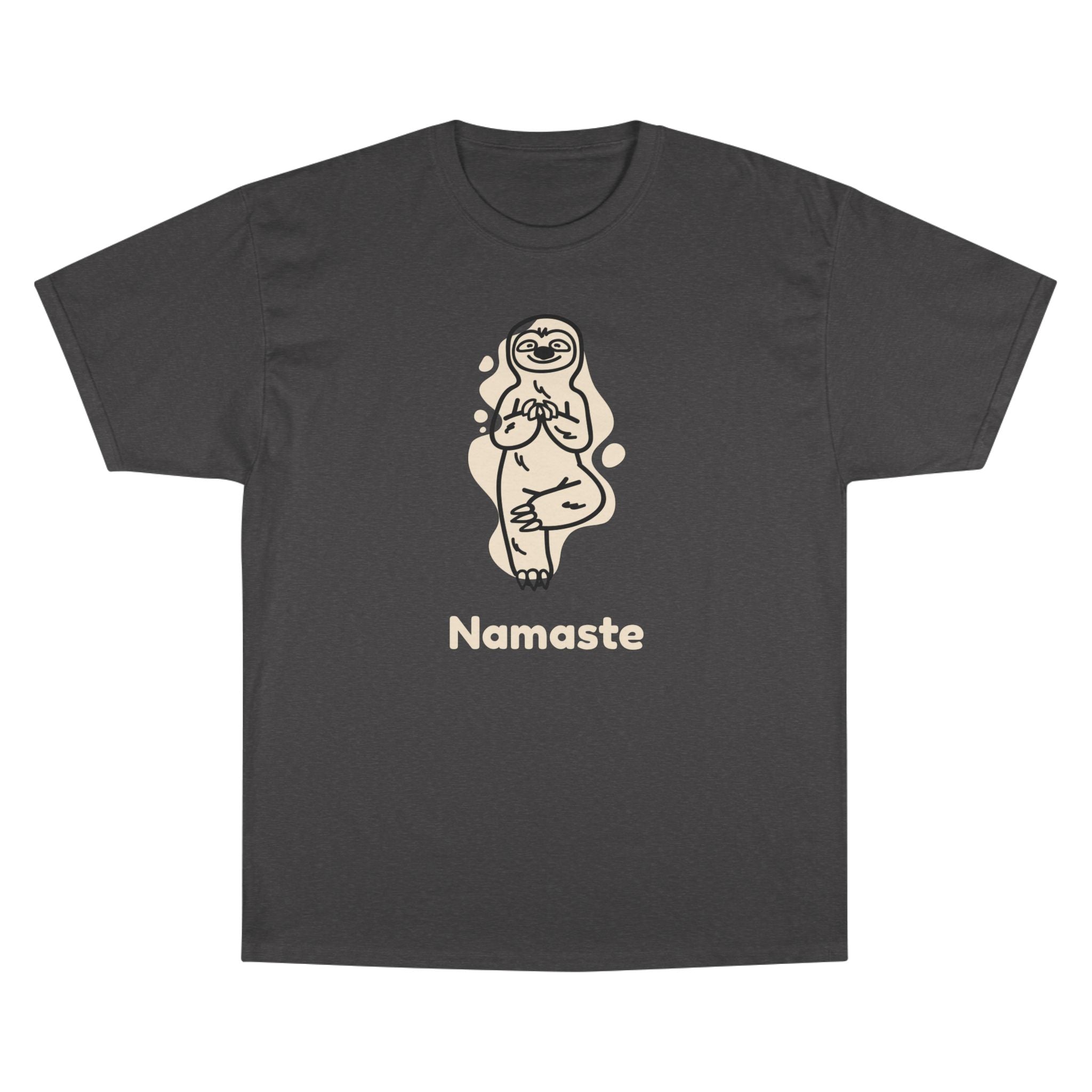 Champion Namaste Champion T-Shirt, Sloth Yoga Tee for Mindfulness,
