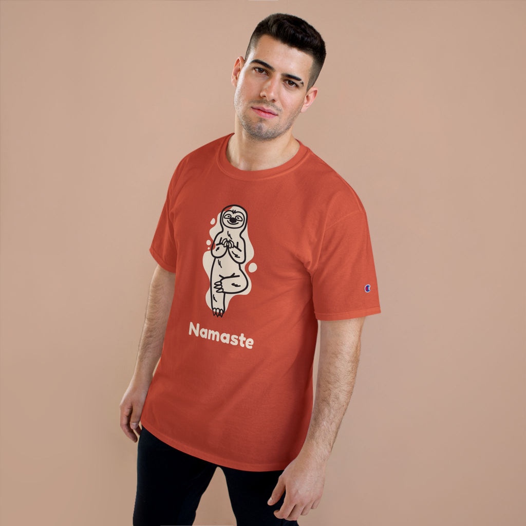 Champion Namaste Champion T-Shirt, Sloth Yoga Tee for Mindfulness,
