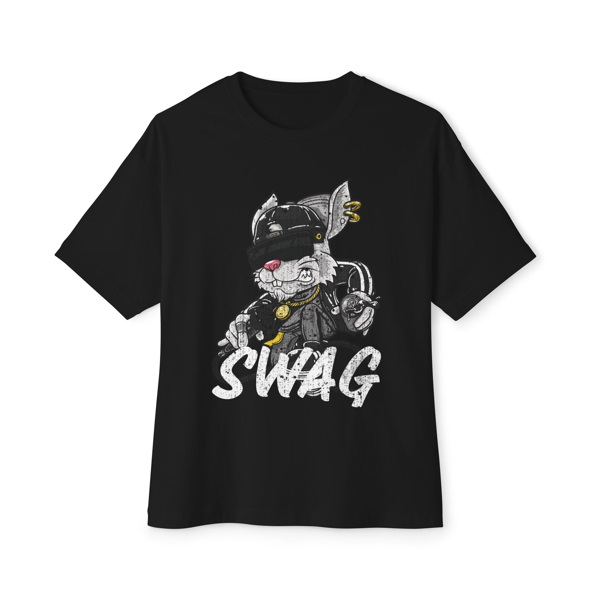Classic Oversized Tee - SWAG, Cool Bunny Graphic T-shirt