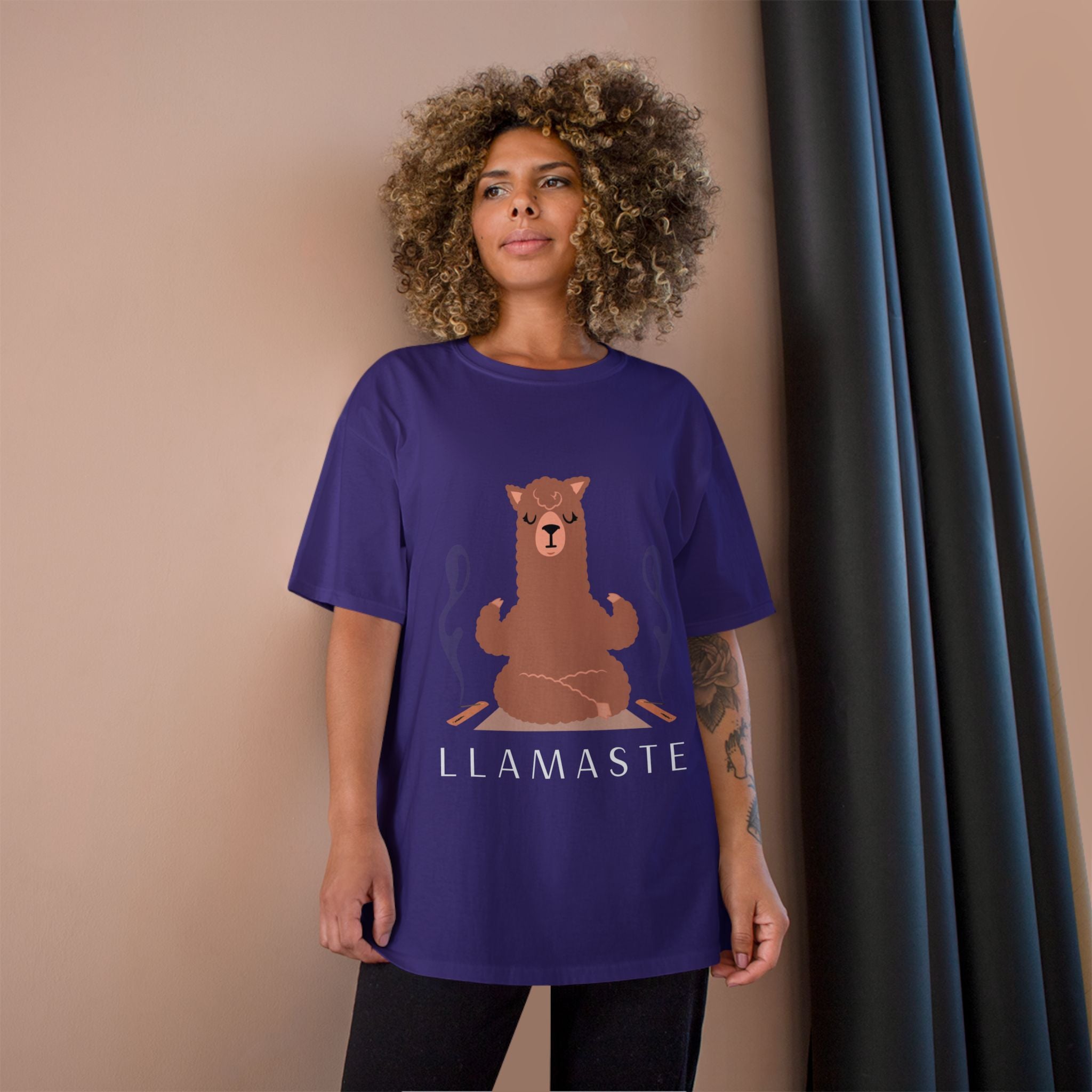 Llamaste Champion T-Shirt, Funny Yoga Tee,