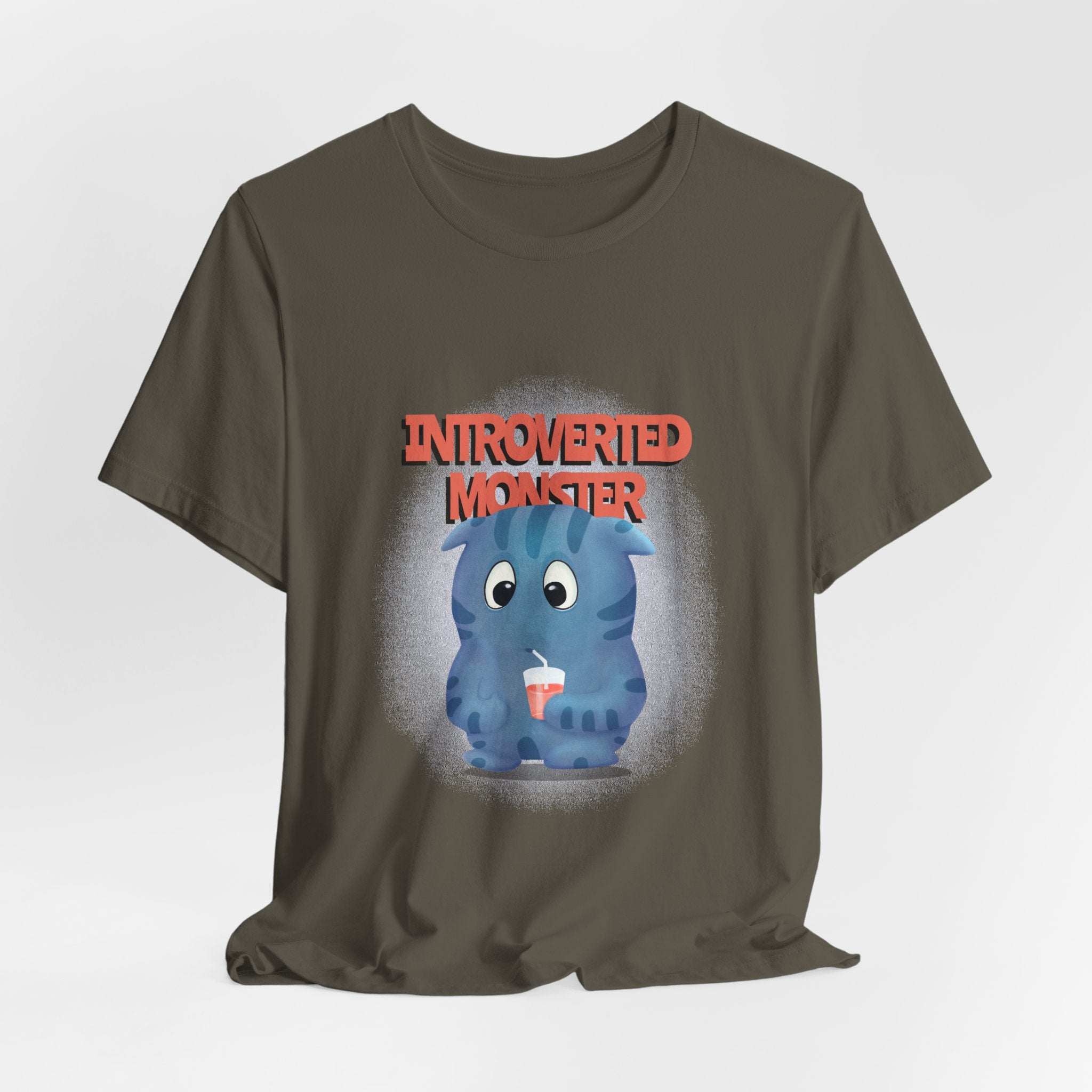 Introverted Monster Short Sleeve Tee - Cute Graphic Tee for Introverts