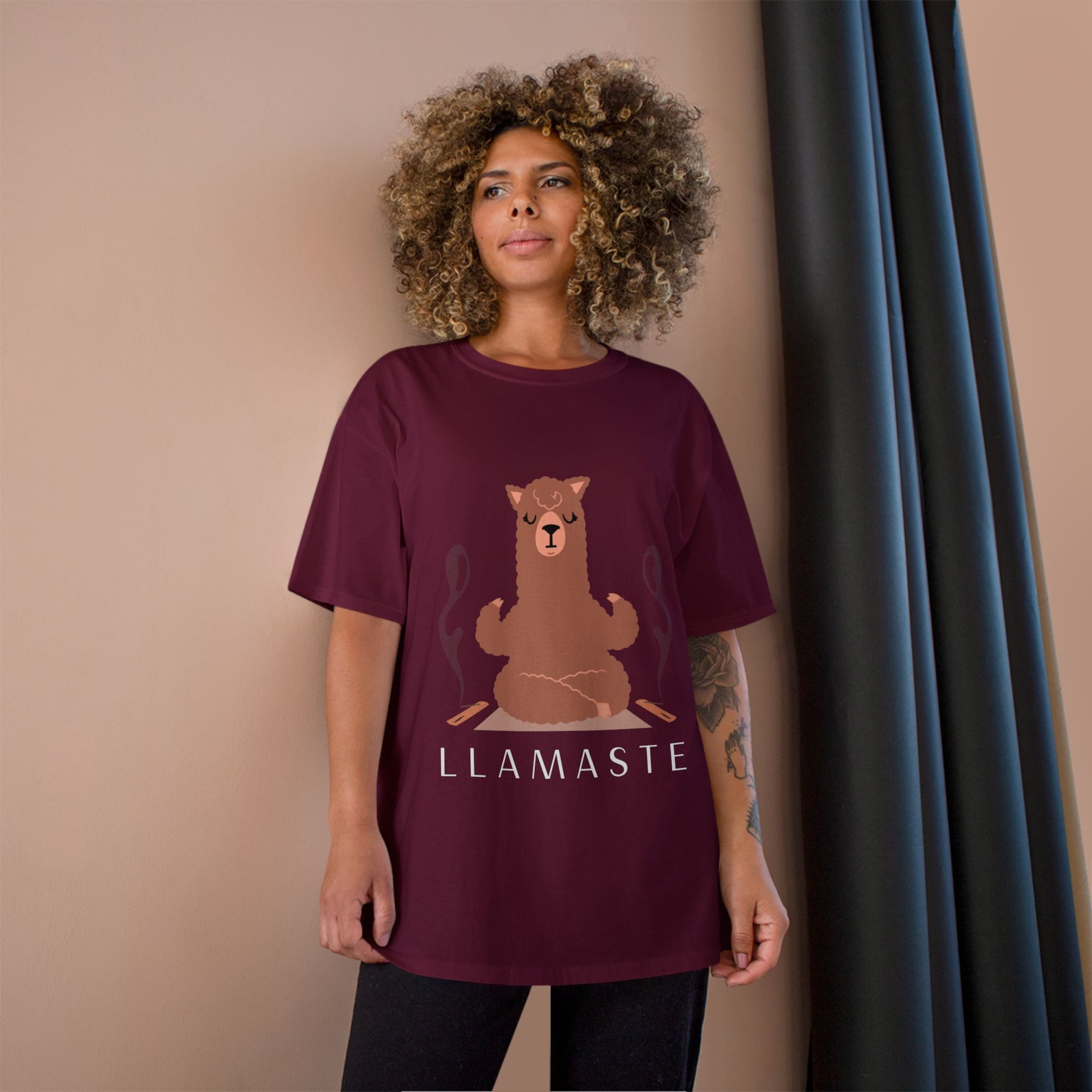 Llamaste Champion T-Shirt, Funny Yoga Tee,