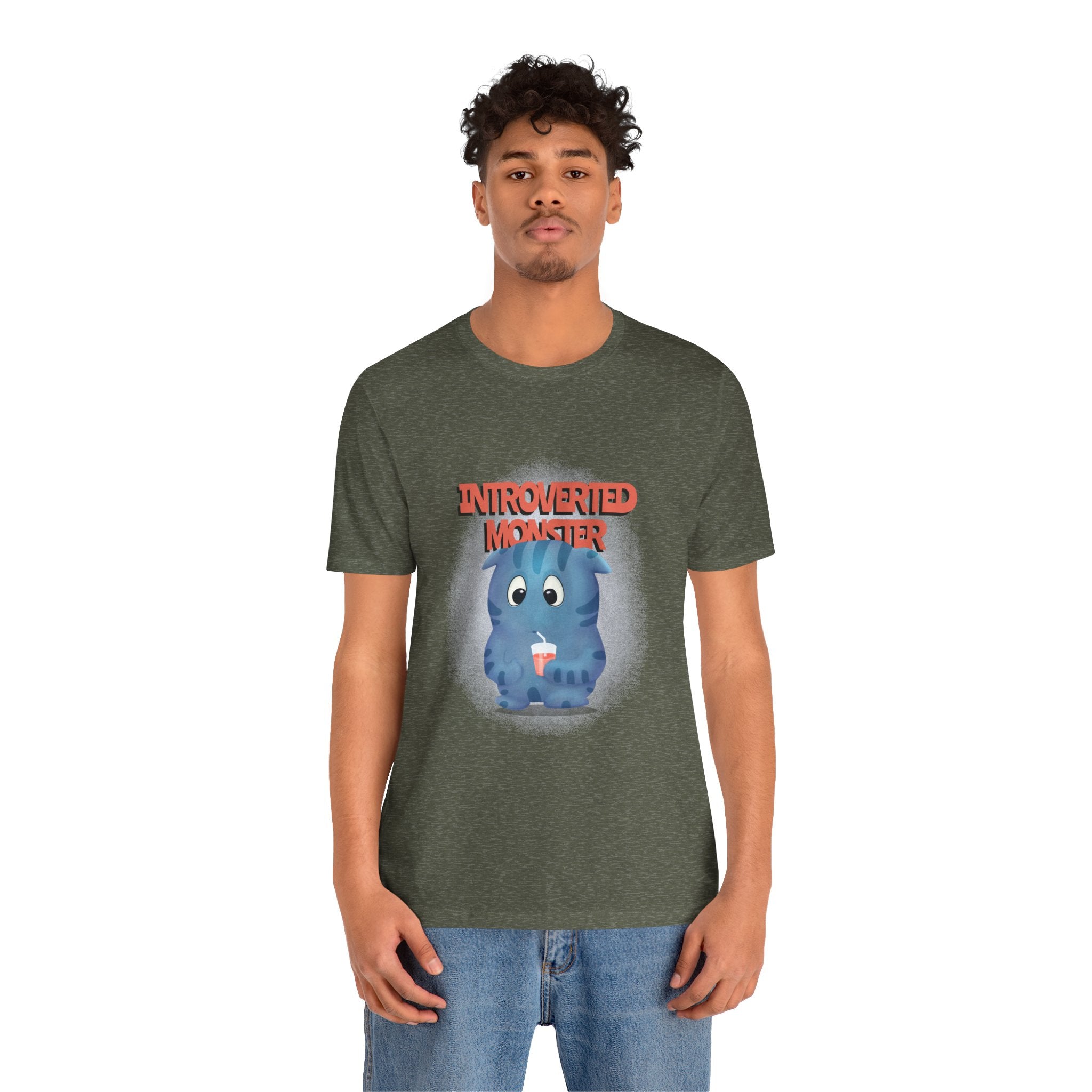 Introverted Monster Short Sleeve Tee - Cute Graphic Tee for Introverts