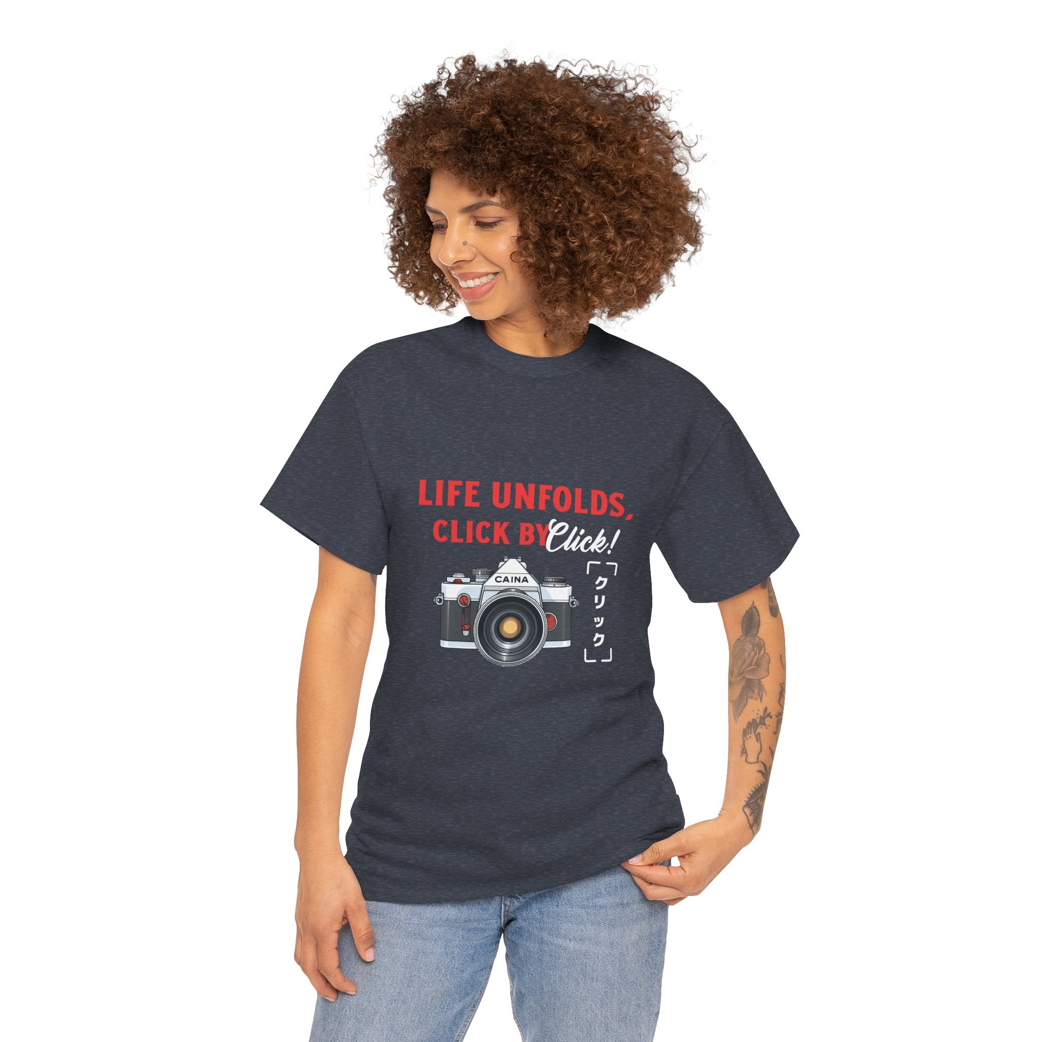 Life Unfolds click by click Tee, Unisex Cotton T-Shirt