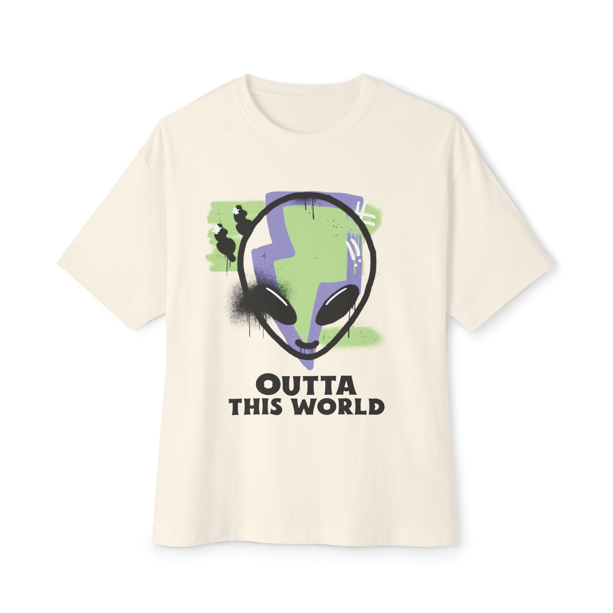 Outta this world alien graphic, Unisex Oversized Tee