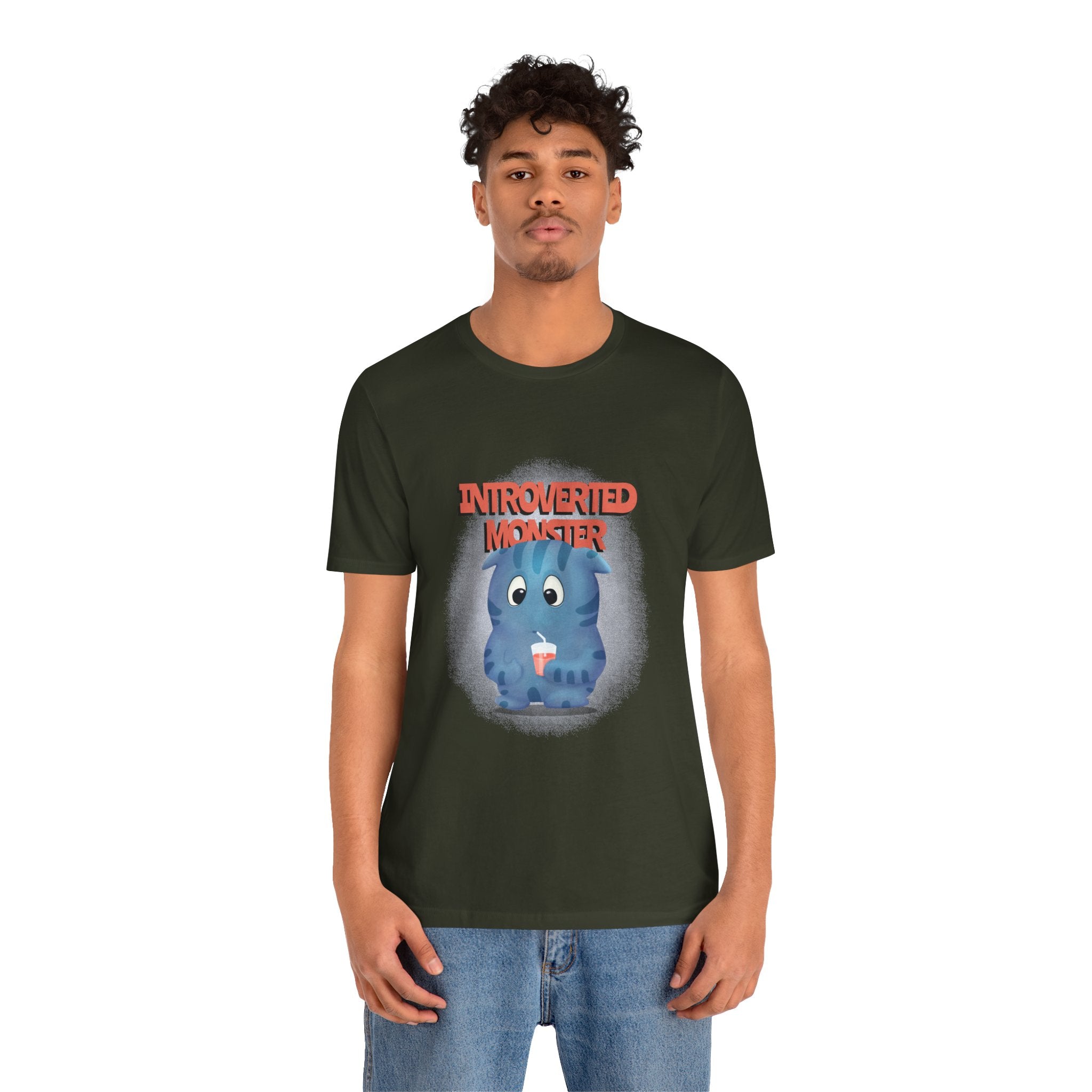 Introverted Monster Short Sleeve Tee - Cute Graphic Tee for Introverts