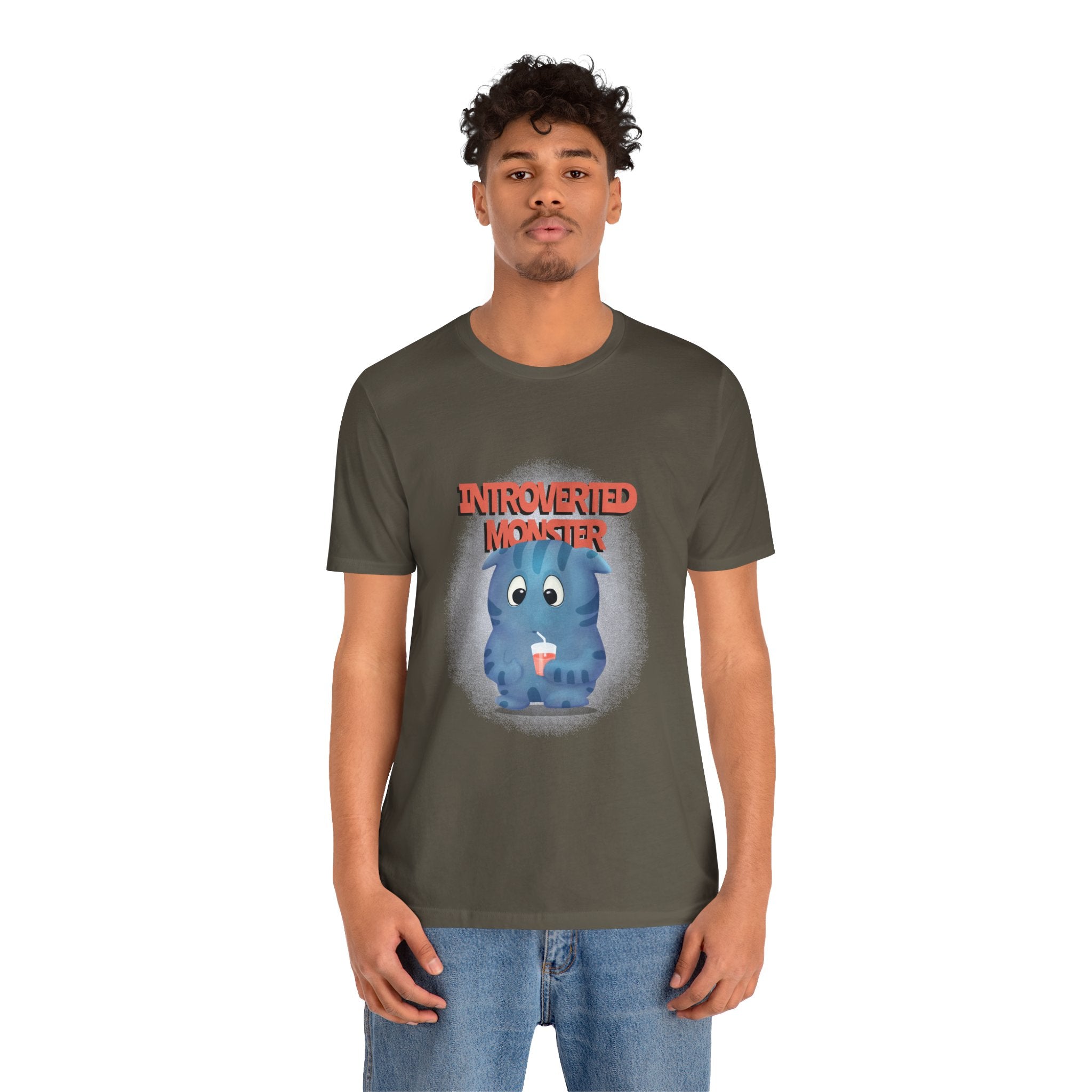 Introverted Monster Short Sleeve Tee - Cute Graphic Tee for Introverts