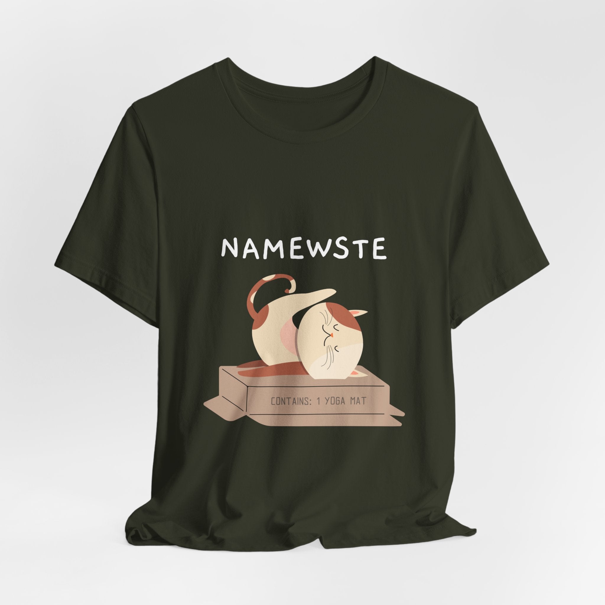 Namewste Cat Yoga Tee, Casual cool graphic t-shirt