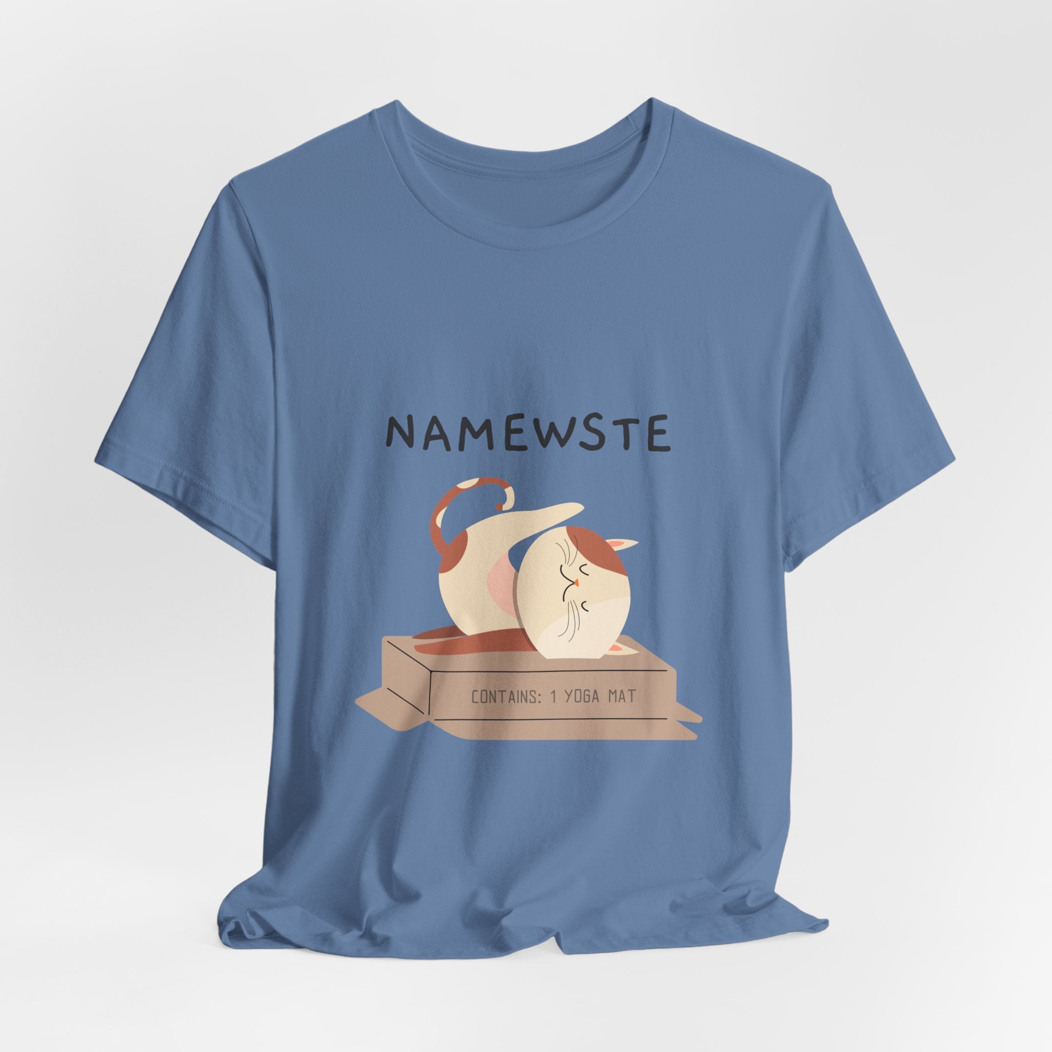 Namewste Cat Yoga Tee, Casual cool graphic t-shirt