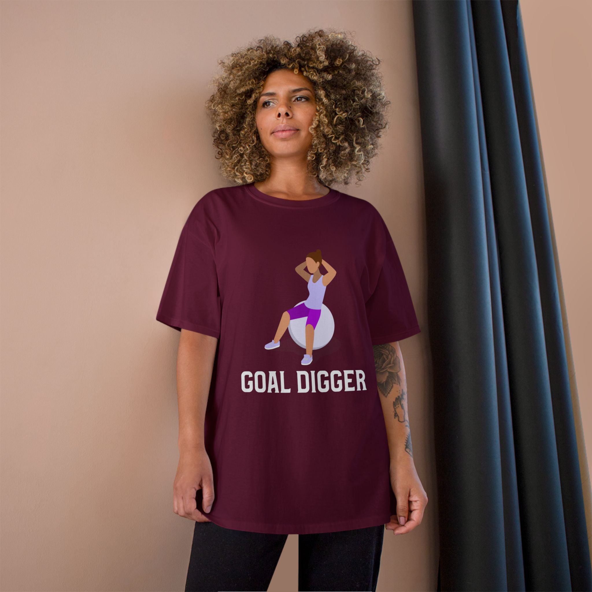 Goal Digger Champion T-Shirt - Motivational Workout Tee
