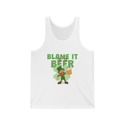 Blame it on the Beer Unisex Jersey Tank - Perfect for St. Patrick's Day Celebrations