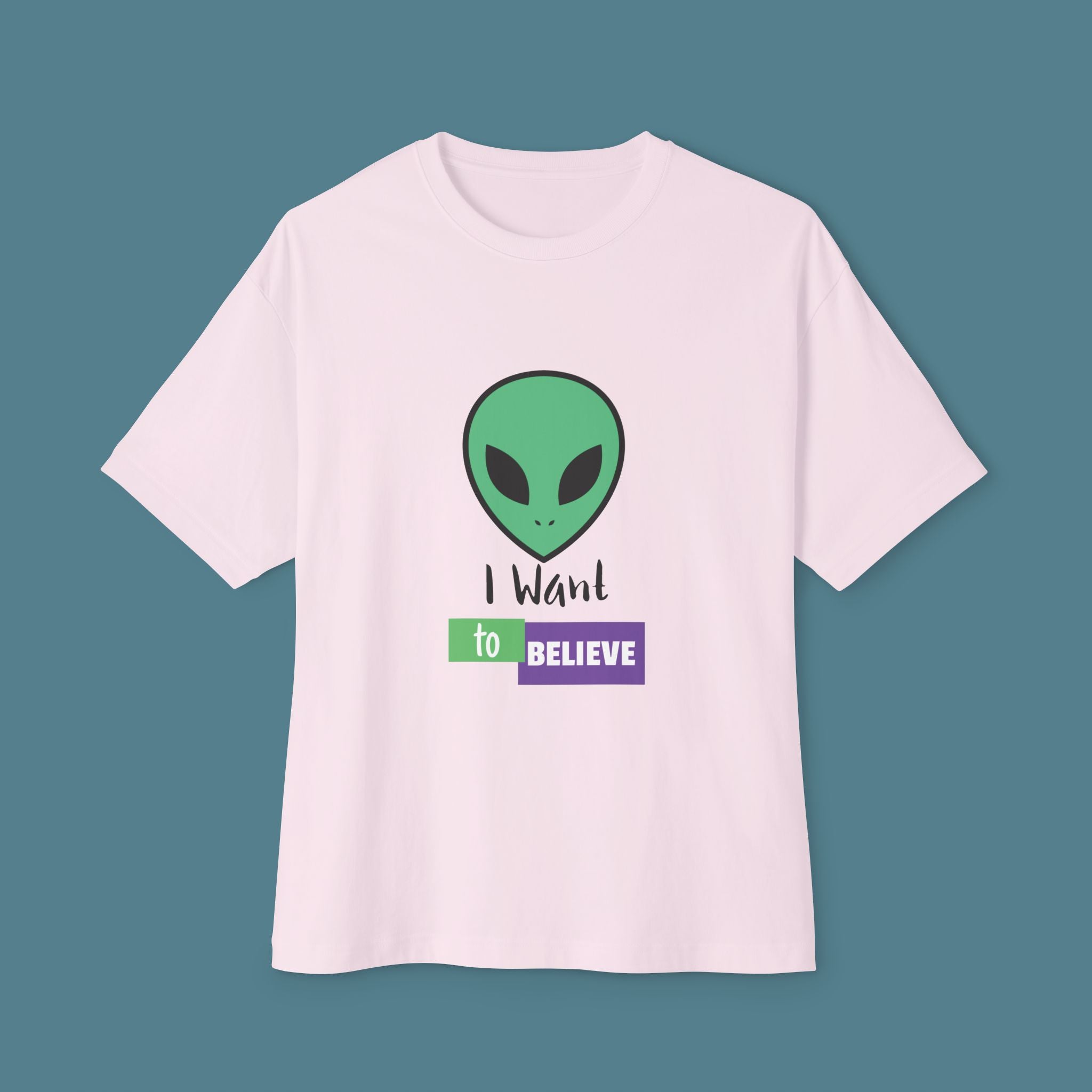 I want to Believe Unisex Alien graphic Oversized Tee