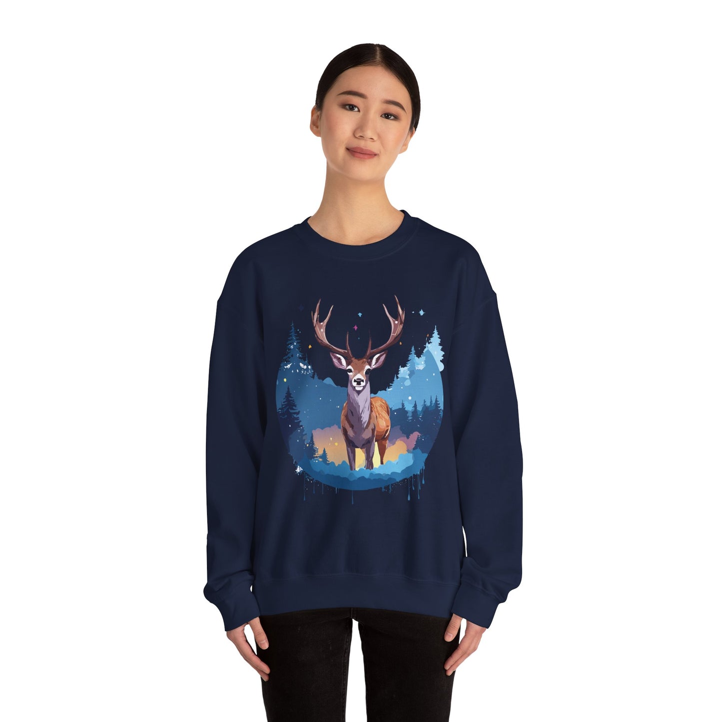 Deer printed Unisex Heavy Blend™ Crewneck Sweatshirt