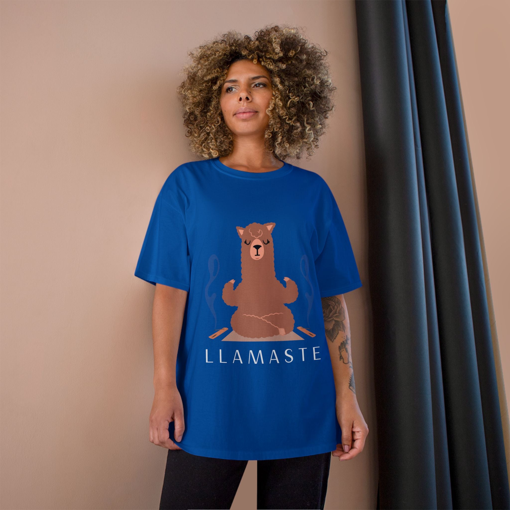 Llamaste Champion T-Shirt, Funny Yoga Tee,