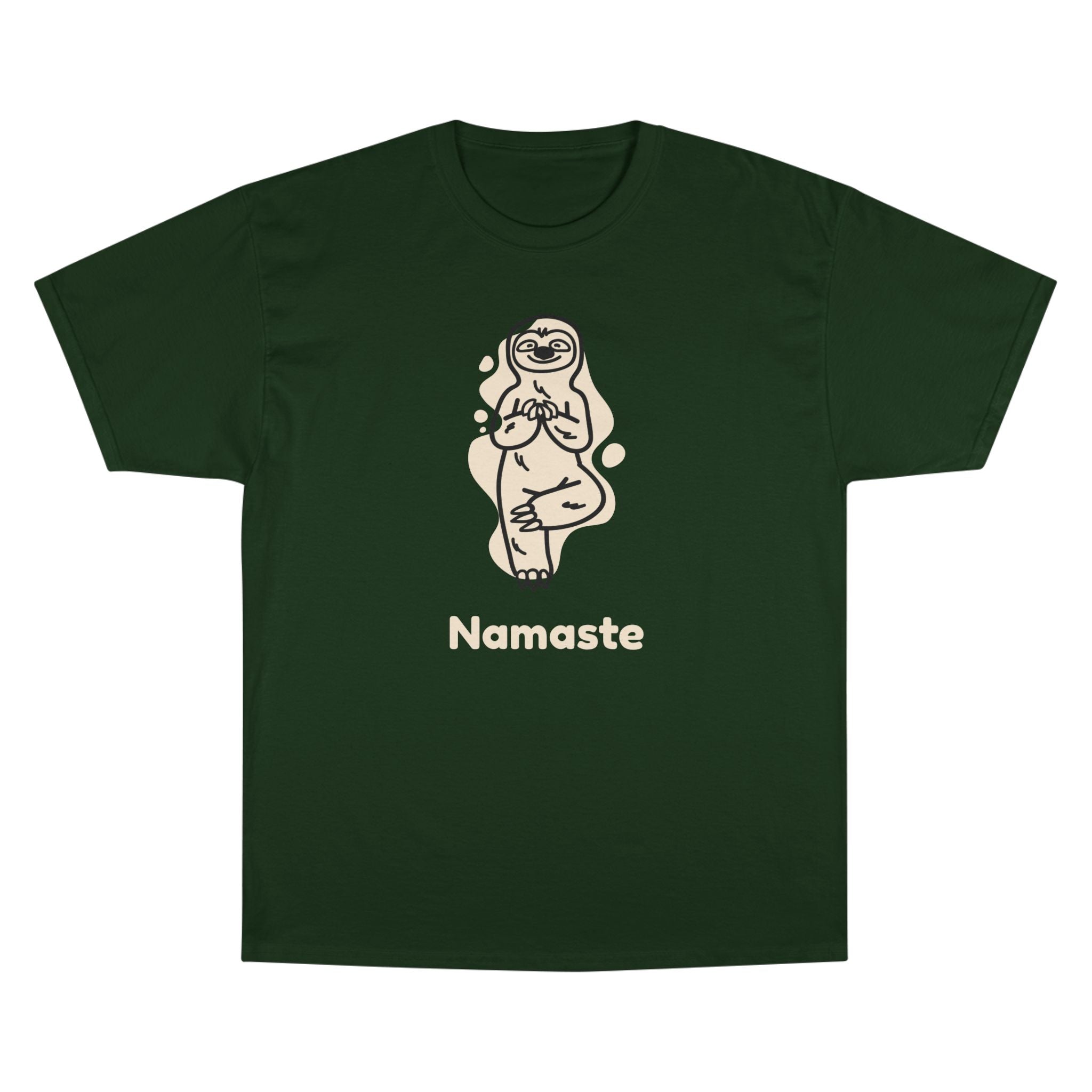Champion Namaste Champion T-Shirt, Sloth Yoga Tee for Mindfulness,