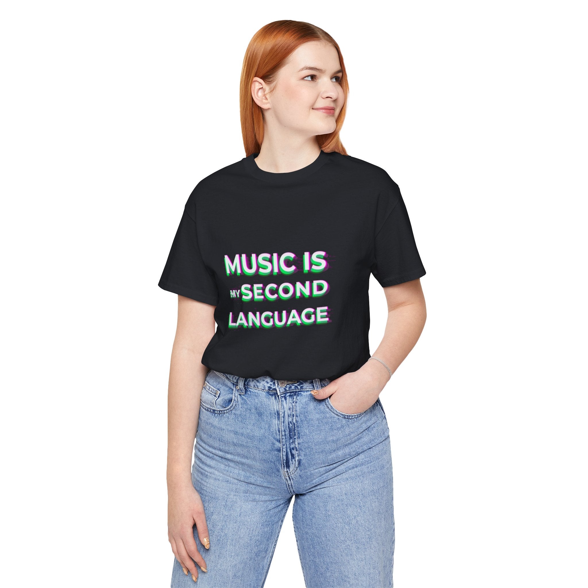 Music is my second language Unisex Tee,Casual Wear Graphic T-shirt