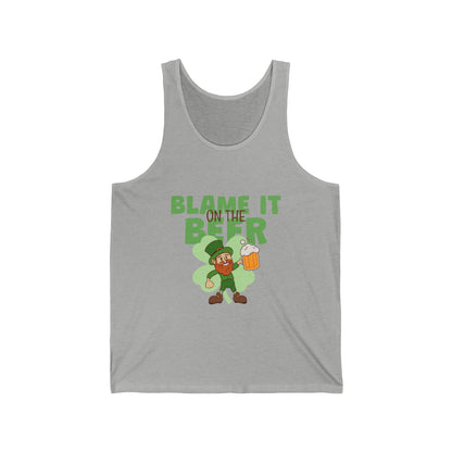 Blame it on the Beer Unisex Jersey Tank - Perfect for St. Patrick's Day Celebrations