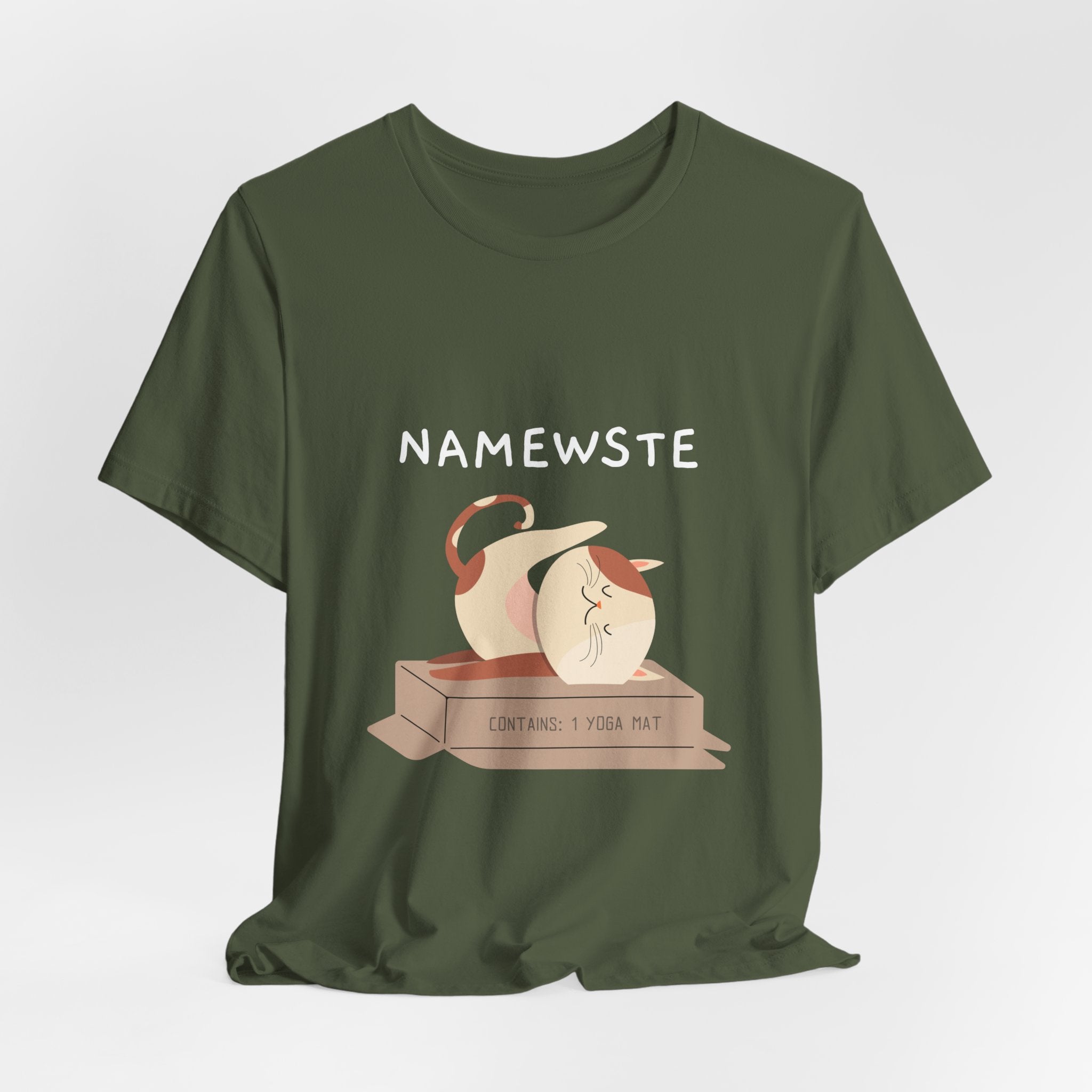 Namewste Cat Yoga Tee, Casual cool graphic t-shirt