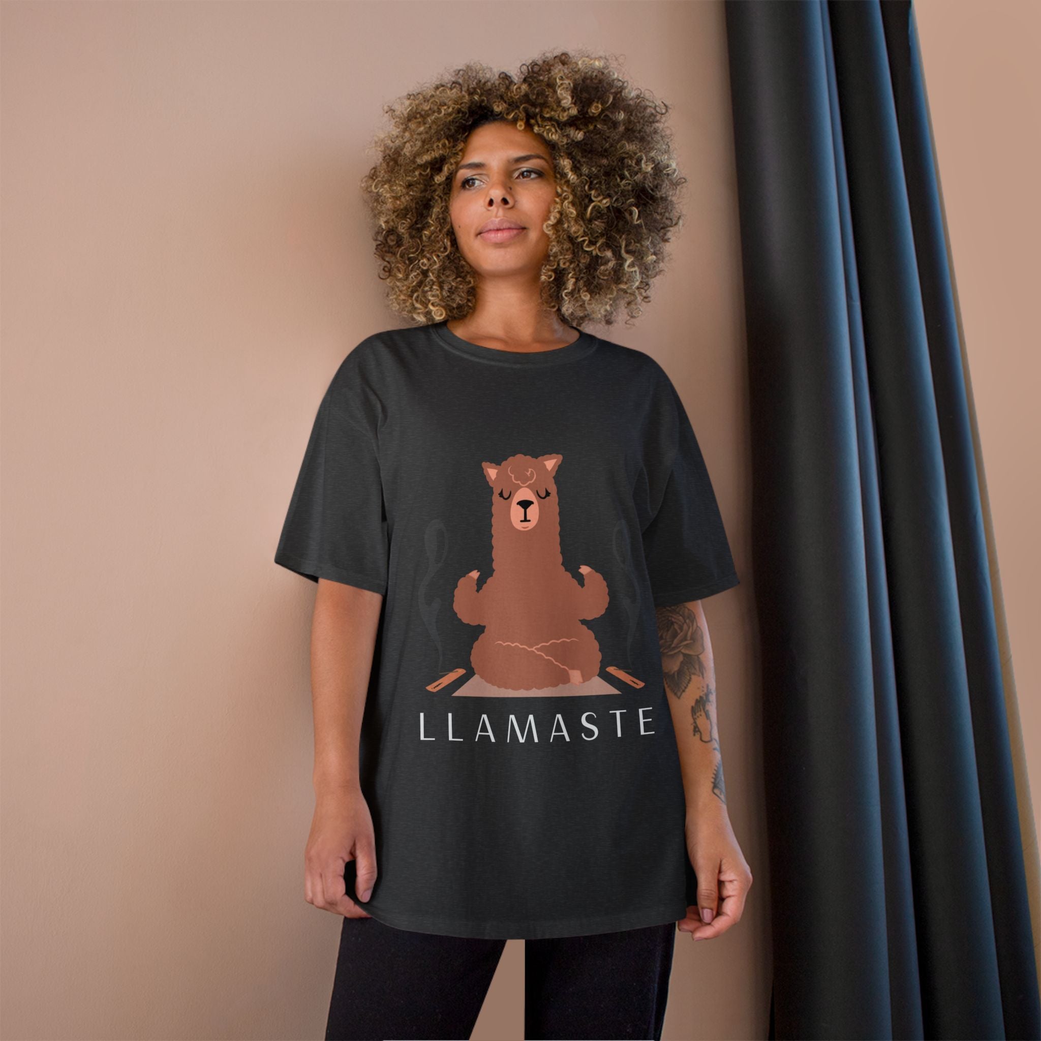 Llamaste Champion T-Shirt, Funny Yoga Tee,