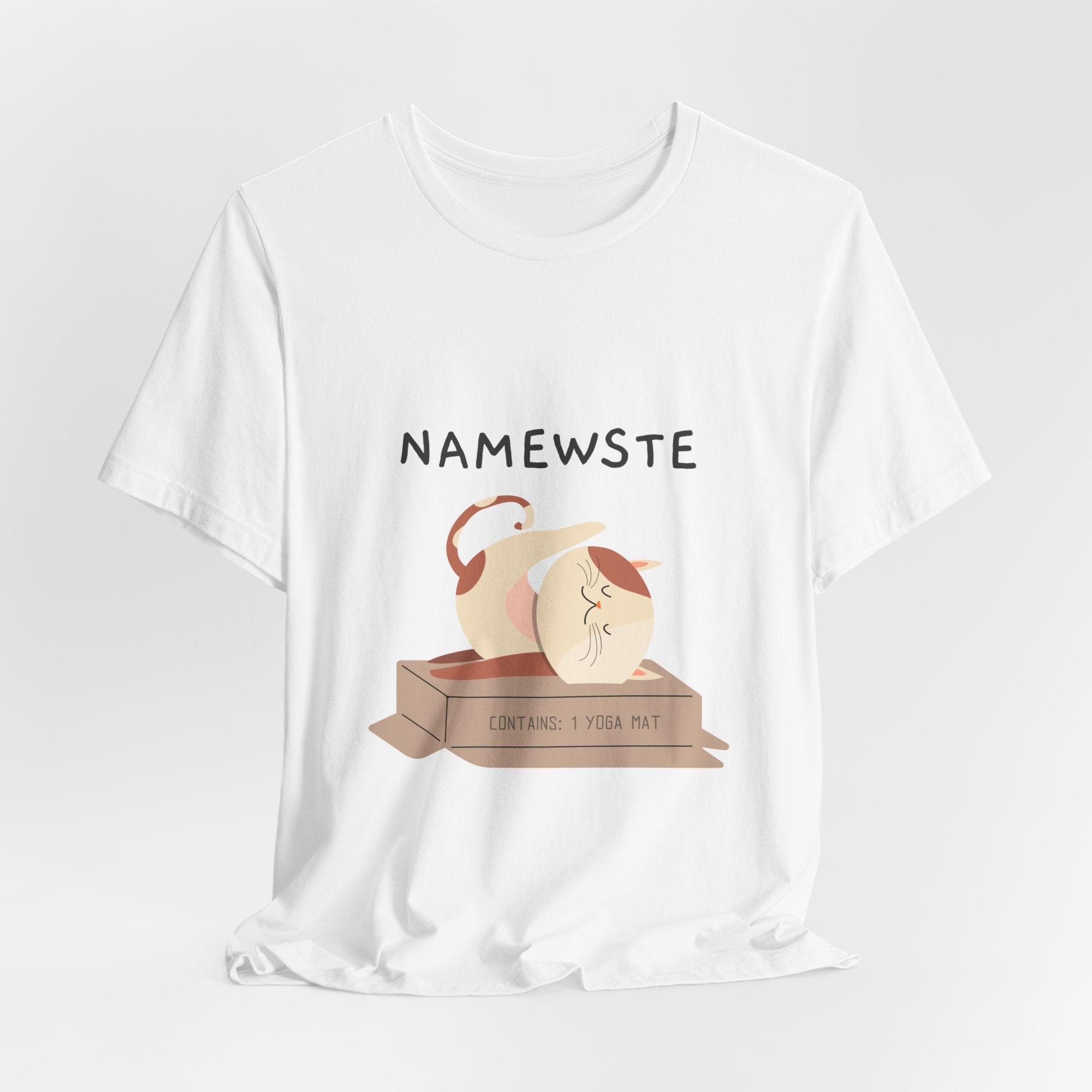 Namewste Cat Yoga Tee, Casual cool graphic t-shirt