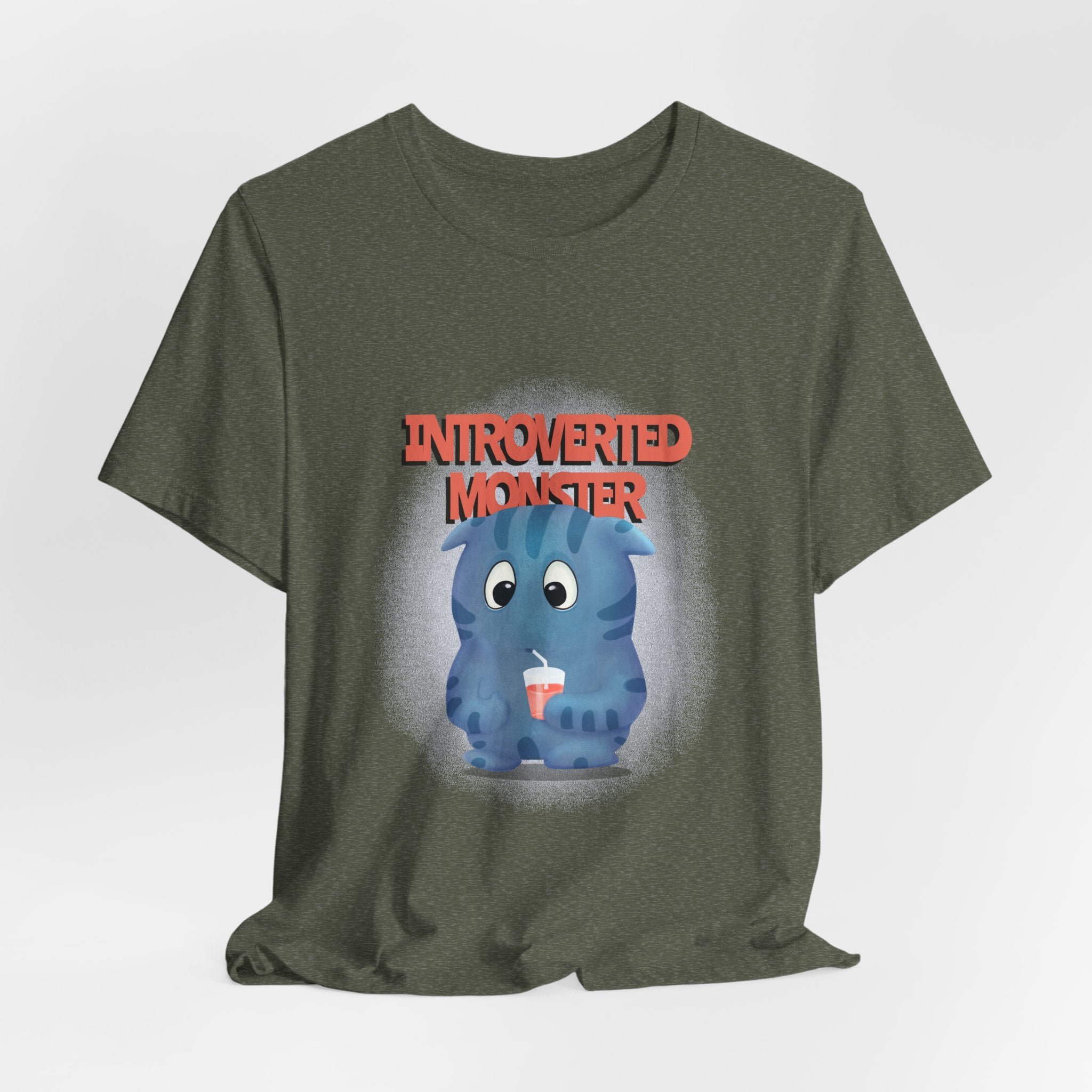 Introverted Monster Short Sleeve Tee - Cute Graphic Tee for Introverts