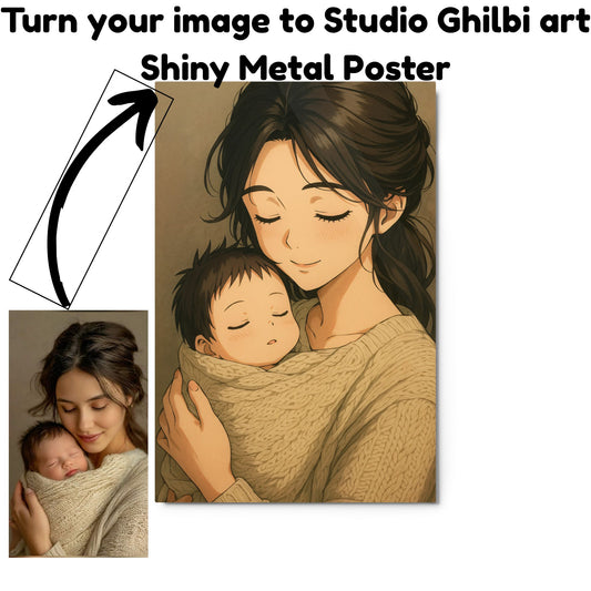 Custom Ghibli art Metal Poster for Mother's day