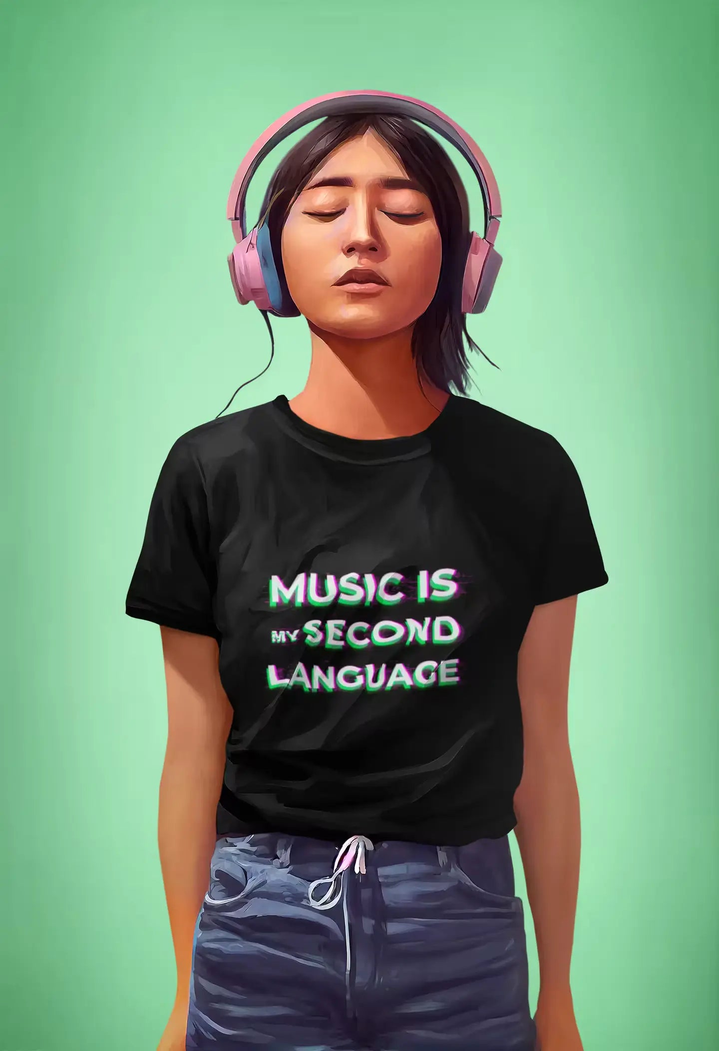 Music is my second language Unisex Tee,Casual Wear Graphic T-shirt