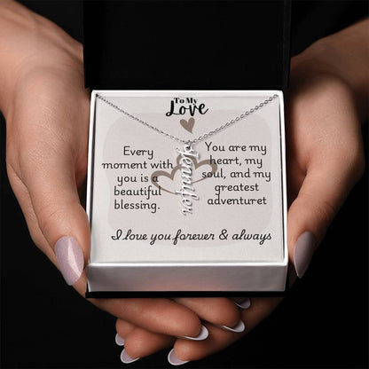 Vertical Name Necklace W/MC