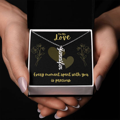 Vertical Name Necklace W/MC