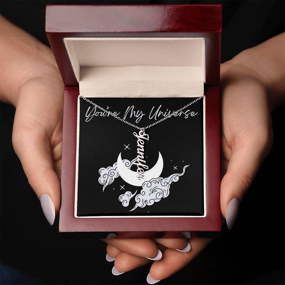 Vertical Name Necklace W/MC
