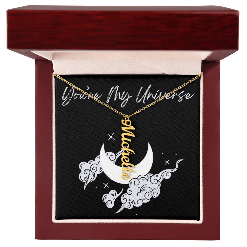 Vertical Name Necklace W/MC