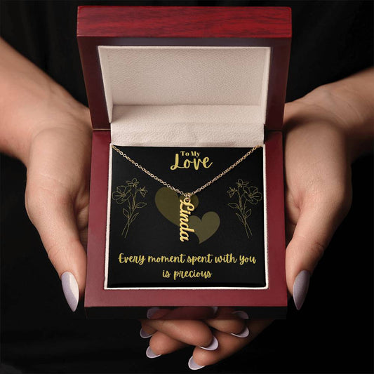 Vertical Name Necklace W/MC