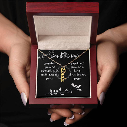 Vertical Name Necklace W/MC