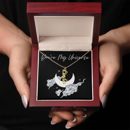 Vertical Name Necklace W/MC