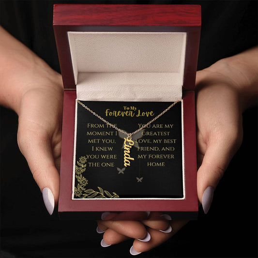 Vertical Name Necklace W/MC