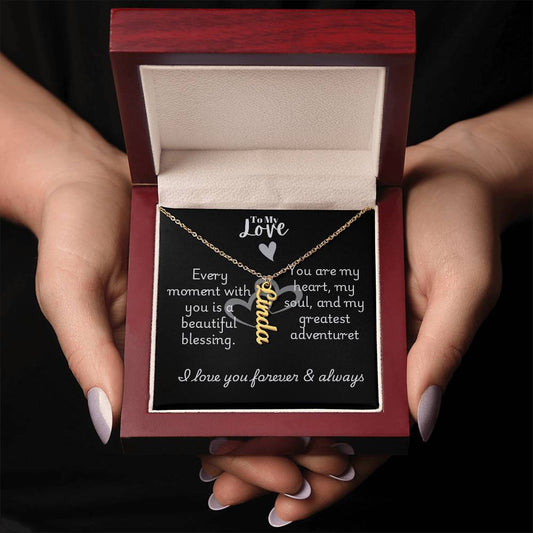 Vertical Name Necklace W/MC