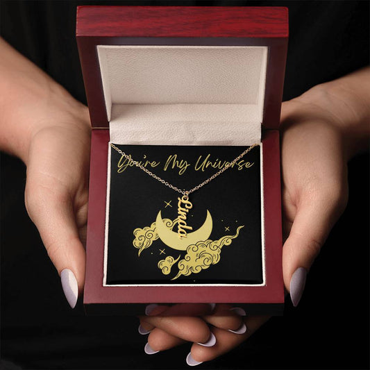 Vertical Name Necklace W/MC